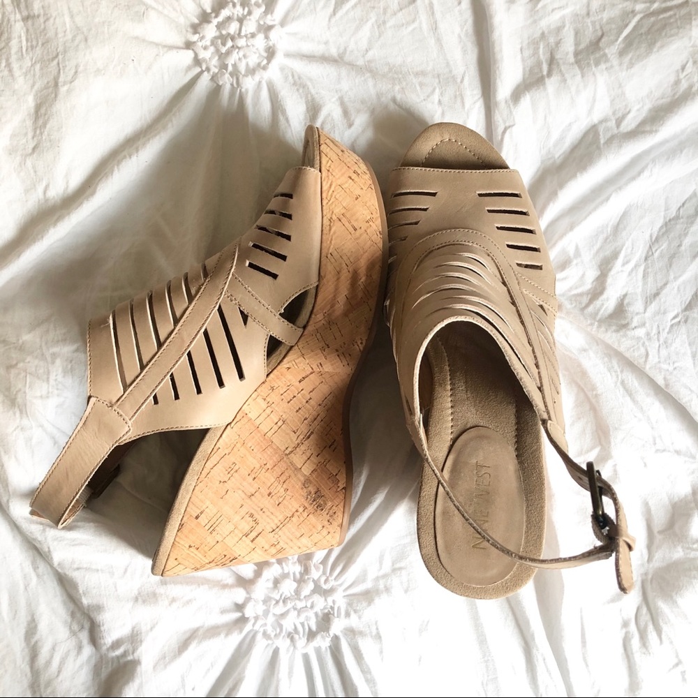 Women's Nine West Leather Wedges Size 8 1/2